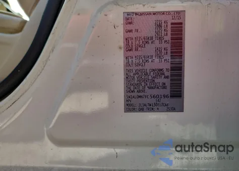 2015 Infiniti Qx60 z USA, uszkodzony, nr VIN 5N1AL0MN7FC560196